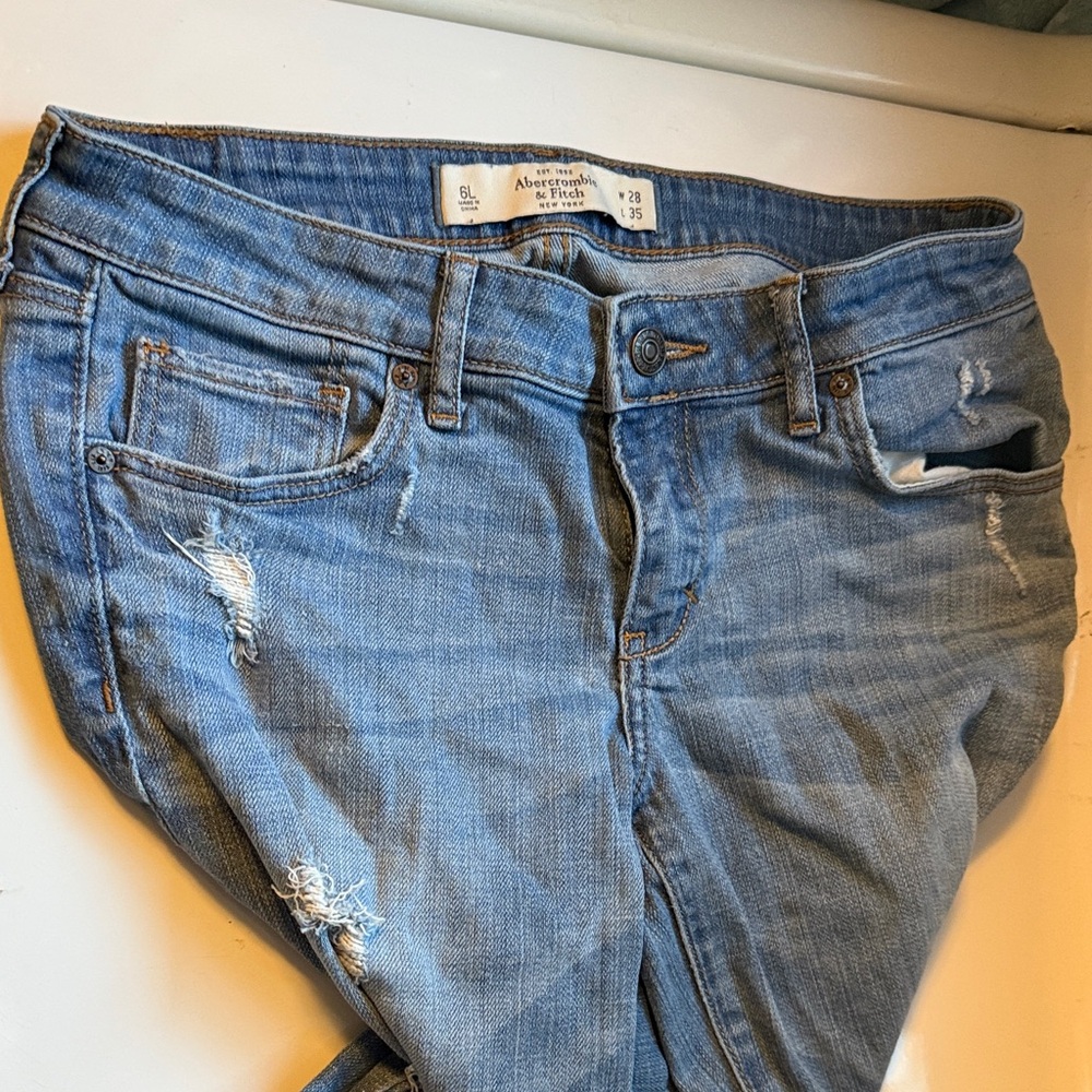 Abercrombie & Fitch Light Blue Boyfriend Jeans